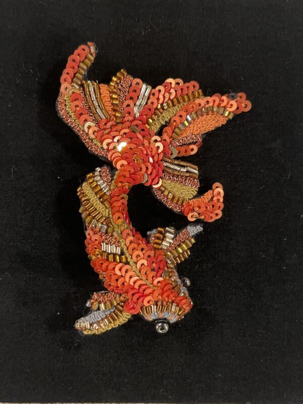 Spilla Ricamata- Gold Koi Fish