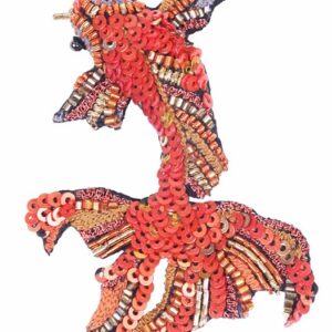 Spilla Ricamata- Gold Koi Fish - immagine 2