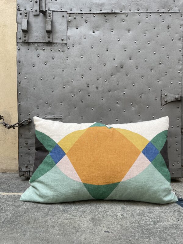 Cuscino Grande Geometrico In Lino - Vivaraise