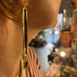 Orecchini Smalto Nero Gold Plated