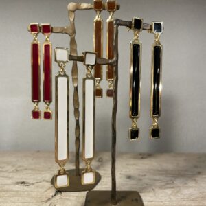 Orecchini Smalto Nero Gold Plated - immagine 2