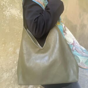 Borsa In Pelle Verde Militare